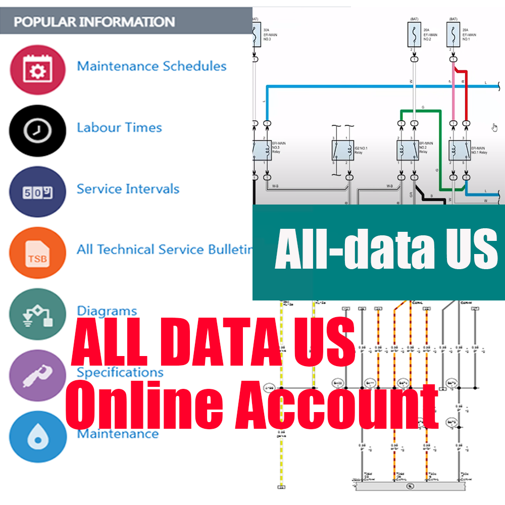 Workshop Tools Online - 2026 Online-Konto Alldata US Auto-Reparatursoftware All