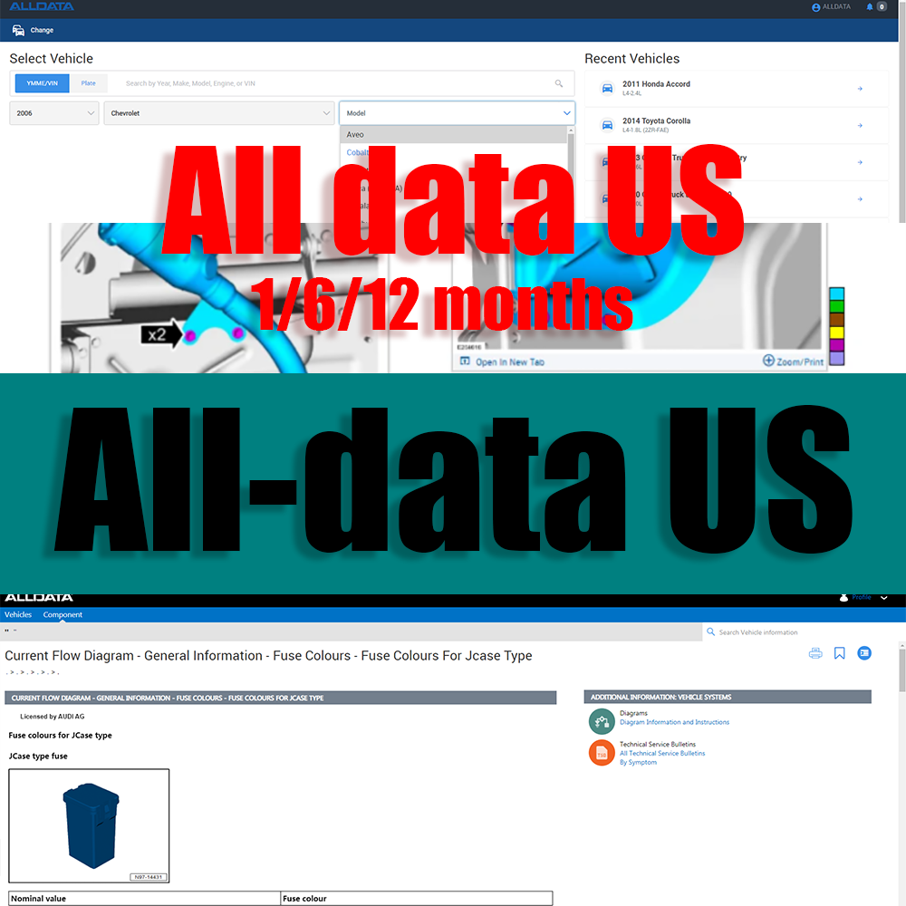 Workshop Tools Online - 2026 Alldata US Vollversion Online Login-Konto