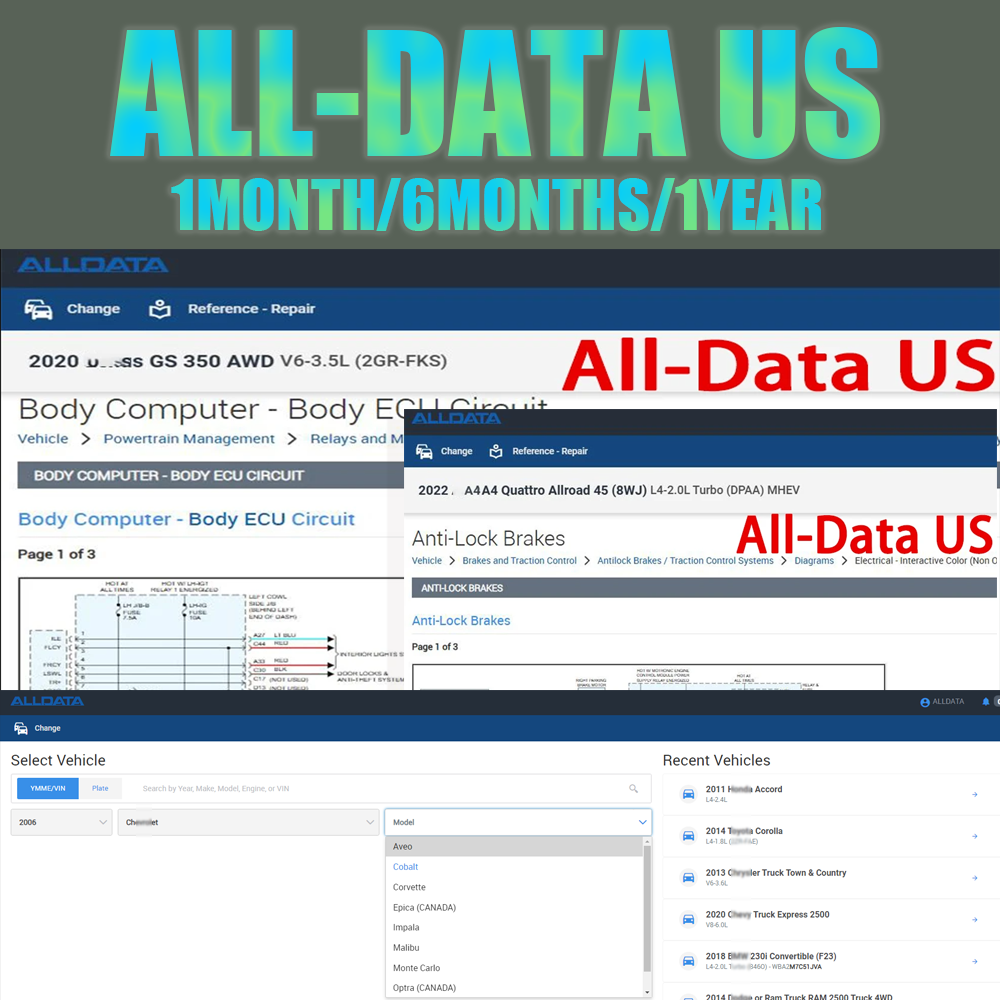 Workshop Tools Online - NEUES Online-Login-Konto Alldata US Vollversion Schaltpläne