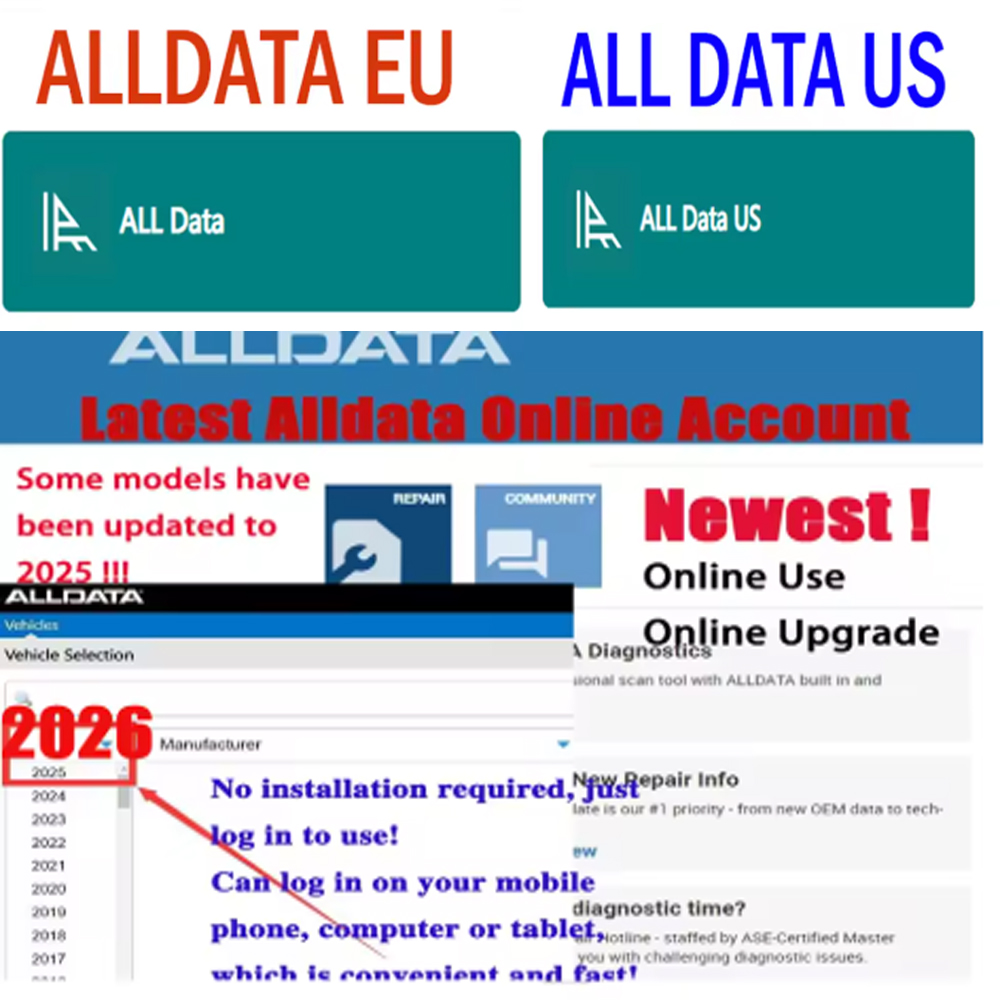 Alldata EU US Neueste Online-K – Workshop Tools Online Bewertung und Preis