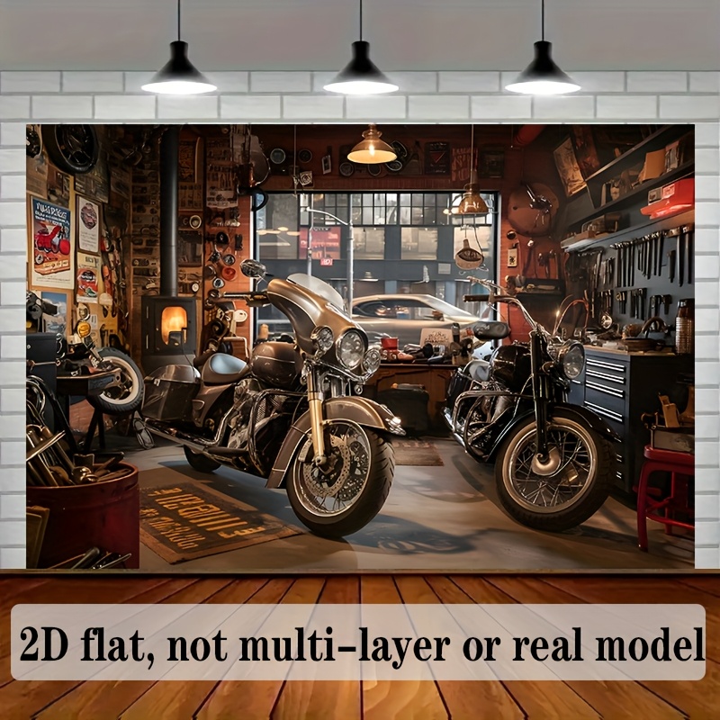 Motorrad-Garagen-Wandteppich,  – Tools For Motorcycle Workshop Bewertung und Preis